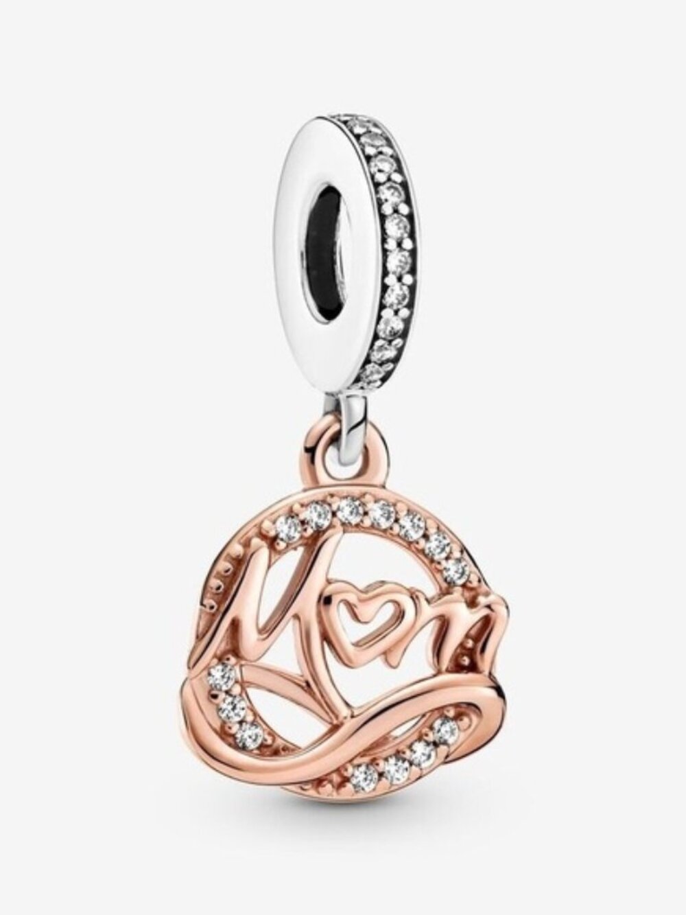 Rose Gold and Silver Mom Charm